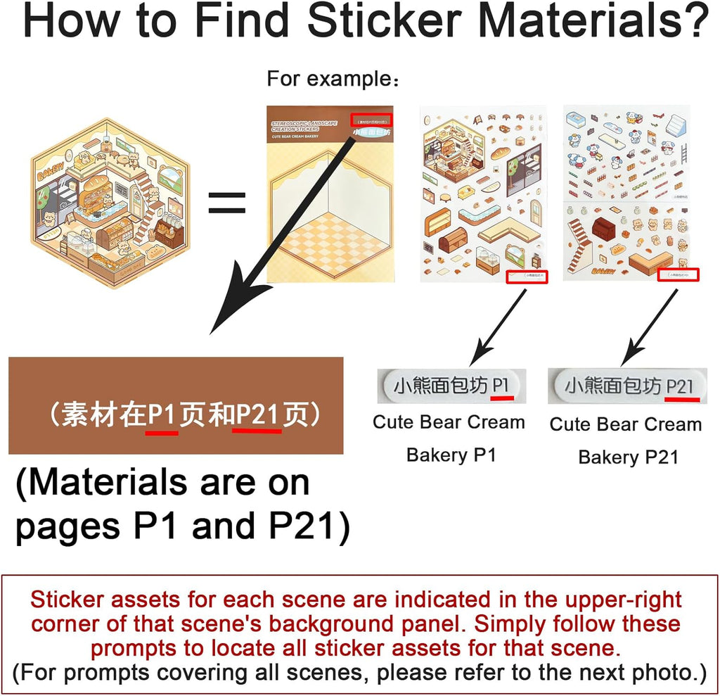 20 Sets DIY 3D Sticker Scene Collection Book for Kids Adults Cute Make Your Own Shop House Stickers for Gifts Stickers Therapy for Adult Relief Stress Pass The Time Play Park Hamburg Castle Library